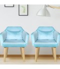 Chaise fauteuil scandinave velours Menthe Peony - 