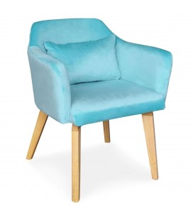 Chaise fauteuil scandinave velours Menthe Peony