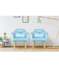 Chaise fauteuil scandinave velours Menthe Peony - 