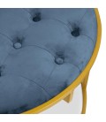 Set de 2 poufs velours bleu pied doré Indianapolis - 