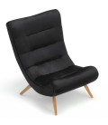 Fauteuil scandinave velours noir Romala - 