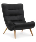 Fauteuil scandinave velours noir Romala - 