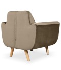 Fauteuil scandinave velours taupe Danuby - 