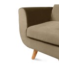 Fauteuil scandinave velours taupe Danuby - 