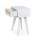 Table de chevet 1 tiroir avec cannage L40cm blanc Dalgora - 