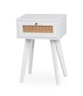 Table de chevet 1 tiroir avec cannage L40cm blanc Dalgora - 