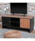 Meuble TV contemporain 2 portes L120cm bois et noir Fanzie - 