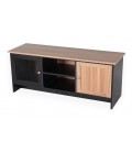 Meuble TV contemporain 2 portes L120cm bois et noir Fanzie - 