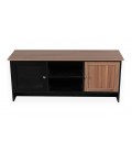 Meuble TV contemporain 2 portes L120cm bois et noir Fanzie - 