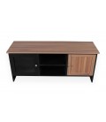 Meuble TV contemporain 2 portes L120cm bois et noir Fanzie - 