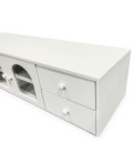 Meuble tv 140cm avec portes et tiroirs style naturel chic blanc texturé Volos - 