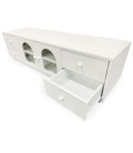 Meuble tv 140cm avec portes et tiroirs style naturel chic blanc texturé Volos - 