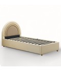 Lit simple avec tête de lit en arche et sommier relevable Simili beige Bedbow - 