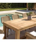 Ensemble table et 8 chaises de jardin en teck massif KODY