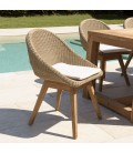 Ensemble table et 8 chaises de jardin en teck massif KODY