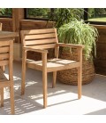 Mobilier de jardin avec table 320cm et 8 fauteuils en teck massif KODY