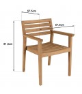 Mobilier de jardin avec table 320cm et 8 fauteuils en teck massif KODY