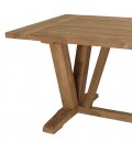 Lot mobilier de jardin table et 6 chaises en rotin et teck massif KODY