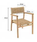 Ensemble familial extérieur table 310cm en teck et 8 fauteuils VOLANTIS