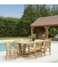 Set de jardin en bois et rotin pour 6 convives VOLANTIS