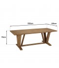 Set de jardin en bois et rotin pour 6 convives VOLANTIS