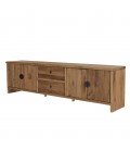 Meuble TV 240cm en bois massif avec rangements et style naturel BASTILA