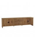 Meuble TV 240cm en bois massif avec rangements et style naturel BASTILA