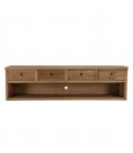 Grand meuble TV 200cm en bois massif 4 tiroirs et niche BASTILA