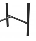 Console 2 tiroirs 120cm décor bois rainuré pieds noirs ESSENCIA