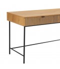 Bureau en bois design 140cm 2 tiroirs style bois rainuré ESSENCIA