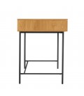 Bureau en bois design 140cm 2 tiroirs style bois rainuré ESSENCIA