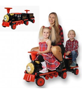 Train électrique balade enfant mini voiture 180w avec 1 ou 2 wagons