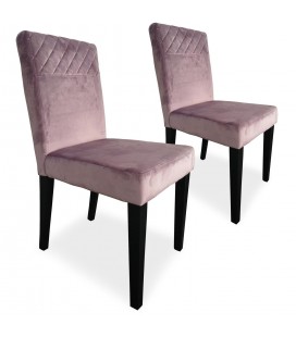 Lot de 2 chaises matelassées velours rose Milo