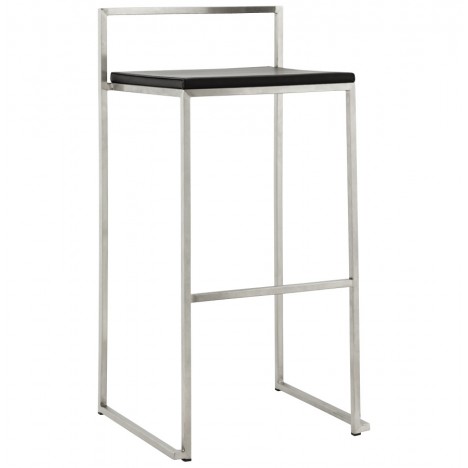 Tabouret de bar design DISKO noir empilable style industriel - 