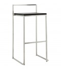 Tabouret de bar design DISKO noir empilable style industriel - 