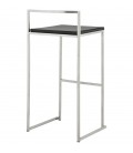 Tabouret de bar design DISKO noir empilable style industriel - 