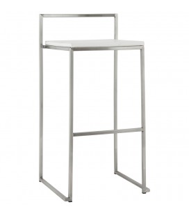 Tabouret de bar design DISKO blanc empilable style industriel