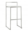 Tabouret de bar design DISKO blanc empilable style industriel - 