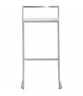 Tabouret de bar design DISKO blanc empilable style industriel - 