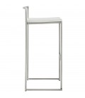 Tabouret de bar design DISKO blanc empilable style industriel - 