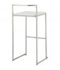 Tabouret de bar design DISKO blanc empilable style industriel - 