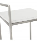 Tabouret de bar design DISKO blanc empilable style industriel - 