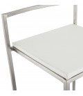 Tabouret de bar design DISKO blanc empilable style industriel - 