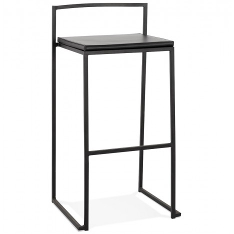 Tabouret de bar design CASA noir style industriel empilable - 