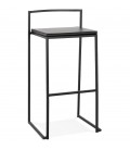 Tabouret de bar design CASA noir style industriel empilable - 