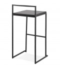 Tabouret de bar design CASA noir style industriel empilable - 