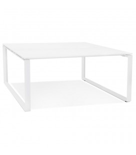 Table de réunion ou bureau bench BAKUS SQUARE blanc 140x140 cm