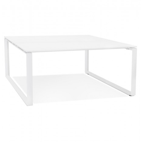 Table de réunion ou bureau bench BAKUS SQUARE blanc 140x140 cm - 