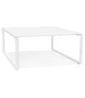 Table de réunion ou bureau bench BAKUS SQUARE blanc 140x140 cm - 