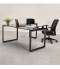 Table de réunion ou bureau bench BAKUS SQUARE blanc 140x140 cm - 